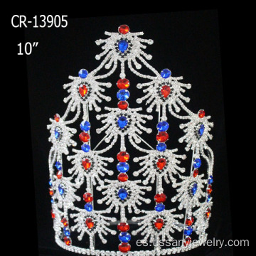 Venta por mayor azul roja y blanca corona del desfile Navidad